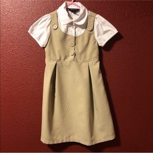 Girls 6x tan uniform dress